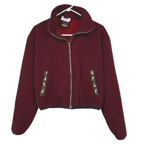 Miller's Sportific Collection Polartec‎ Fleece Jacket Burgundy Horse Trim Zip Up